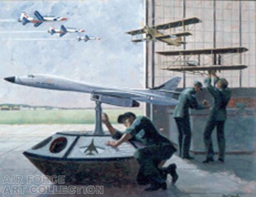 Wright-Patterson Air Force Base Crew Prepare A Model of the Prototype B-1 Bomber for A Traveling Model Exhibit
